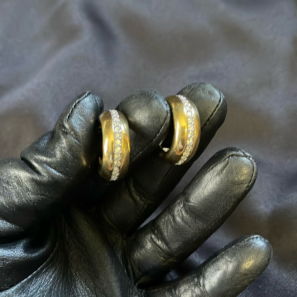 Vintage Givenchy Pierces Gold Earrings.